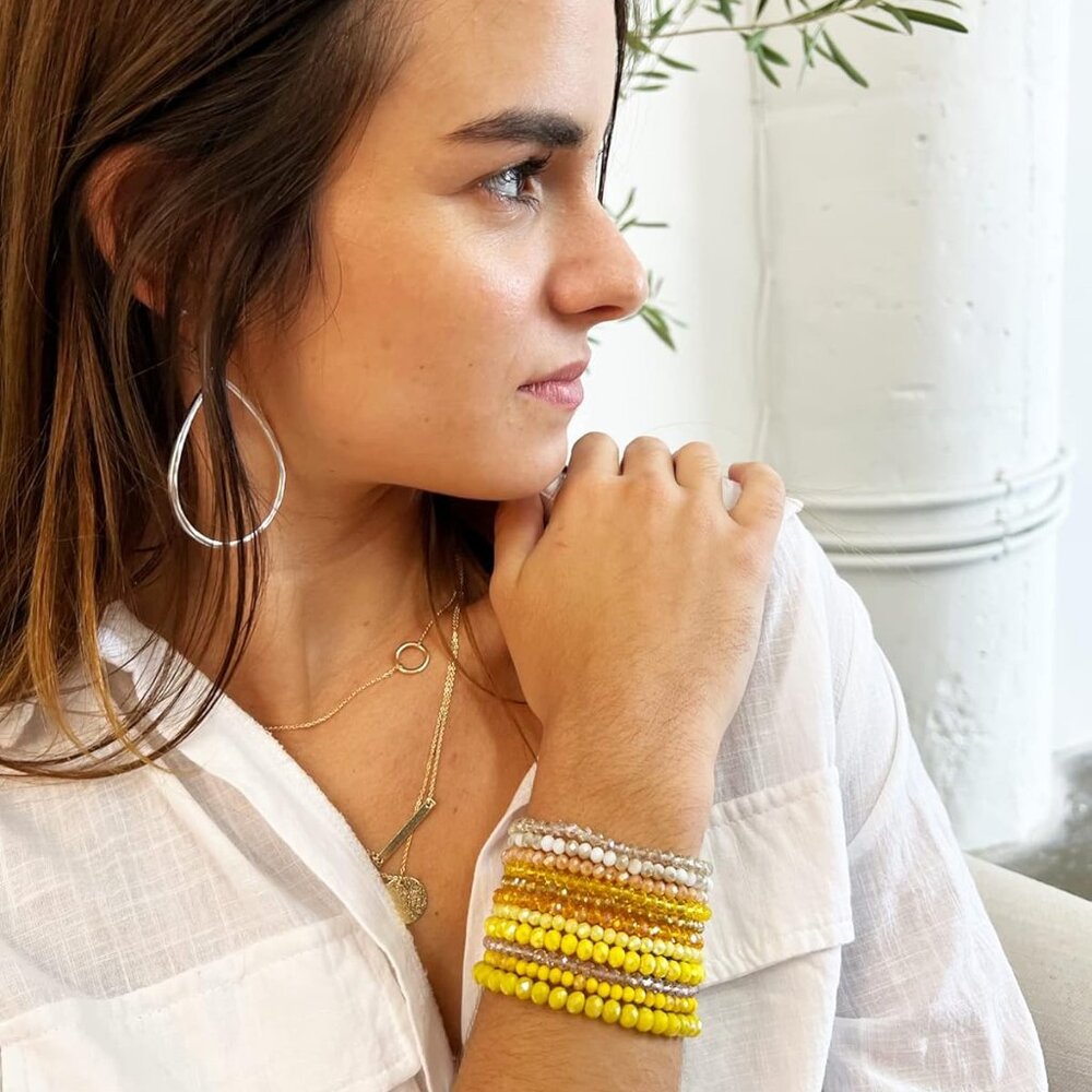 Bracelet Crystal Stretch Stackable Layering Color… - image 4